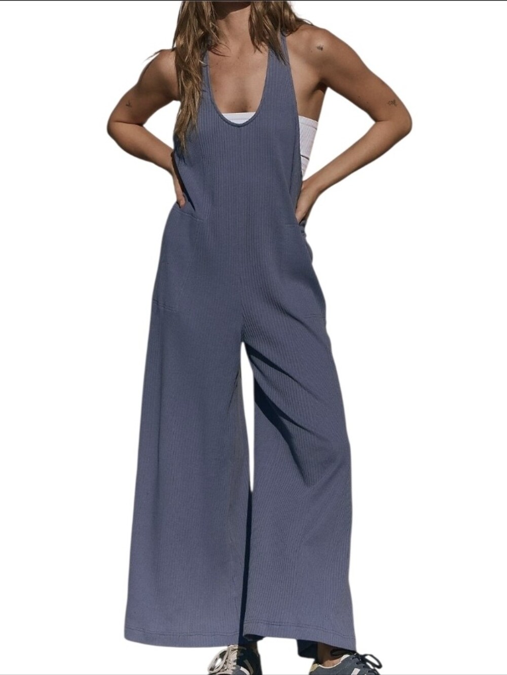 Free People Zena Jumpsuit In Rainfall NWT